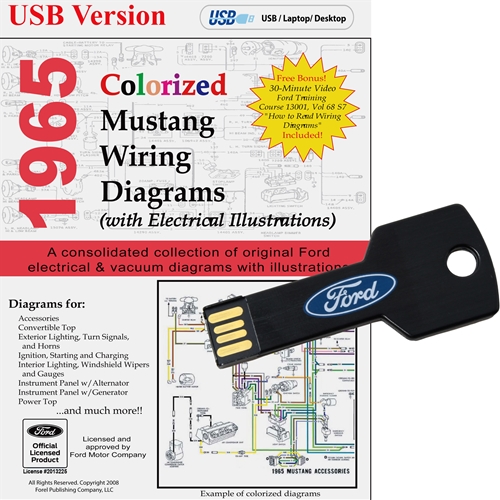 1965 Colorized Wiring Diagrams Usb Drive, 1965 Ford Mustang Wiring Diagram